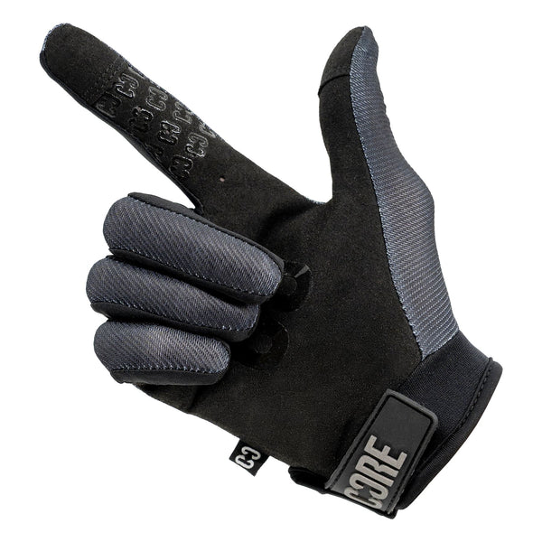 CORE Pro-Fit Velcro BMX Bike Gloves - Reflective Black