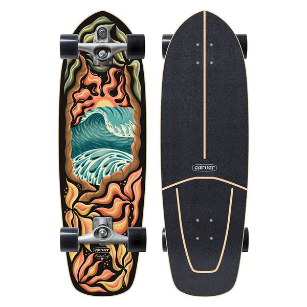 Carver Psychedelic Sunset - C7 Surfskate Cruiser Skateboard - 9.875" x 32.0" - Skatewarehouse.co.uk