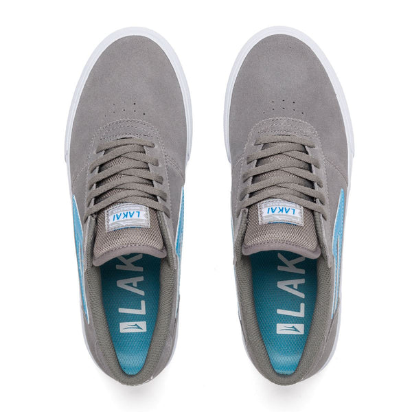 Lakai Manchester Skate Shoes - Grey / Teal - Skatewarehouse.co.uk