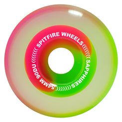 Spitfire Soft Skateboard Wheels Sapphire Radial 90D - Pink / Green - Skatewarehouse.co.uk