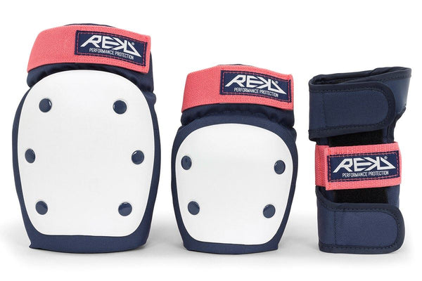 REKD Heavy Duty Triple Pad Set - Blue / Pink - Skatewarehouse.co.uk