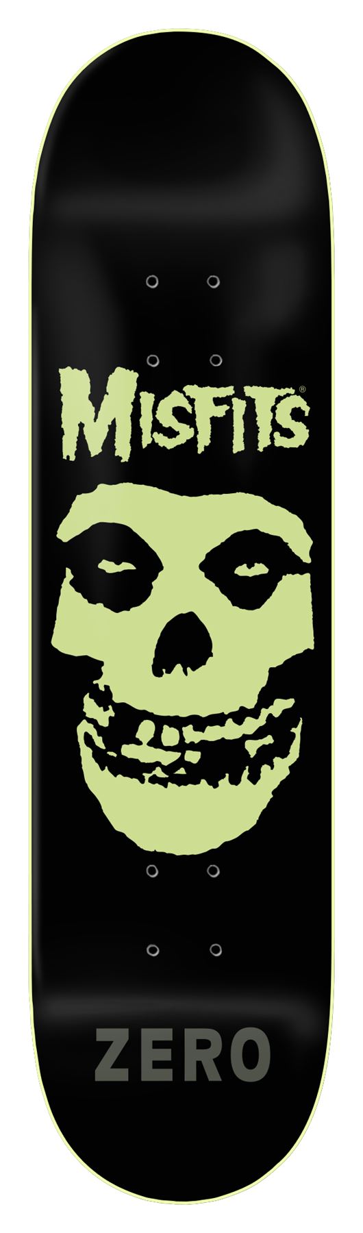 Zero Skateboard Misfits Fiend Skull GITD Skateboard Deck - 8.5