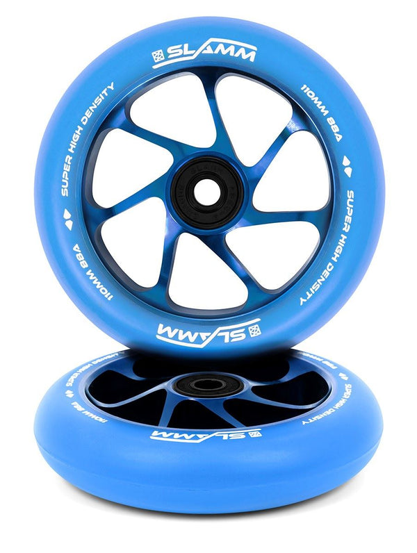 Slamm 110mm Team Wheels - Blue / Blue - 110mm - Skatewarehouse.co.uk