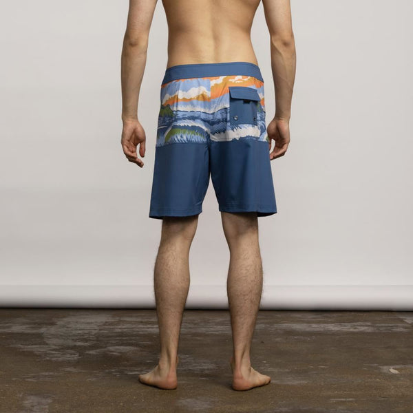 Santa Cruz Board Shorts Water View - Dusty Blue - Skatewarehouse.co.uk
