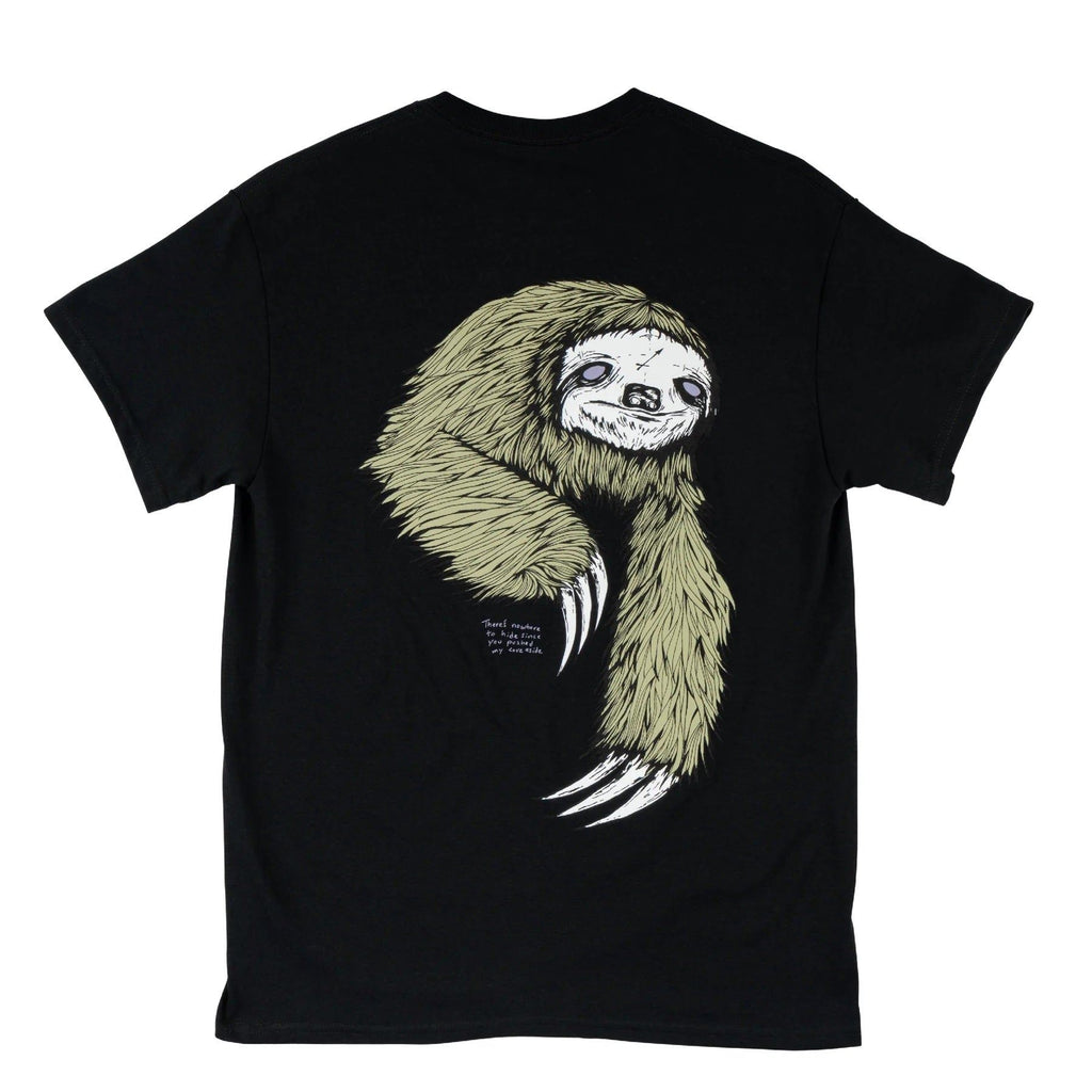 Welcome Skateboards Sloth Printed Tee (Black / Sage) - S