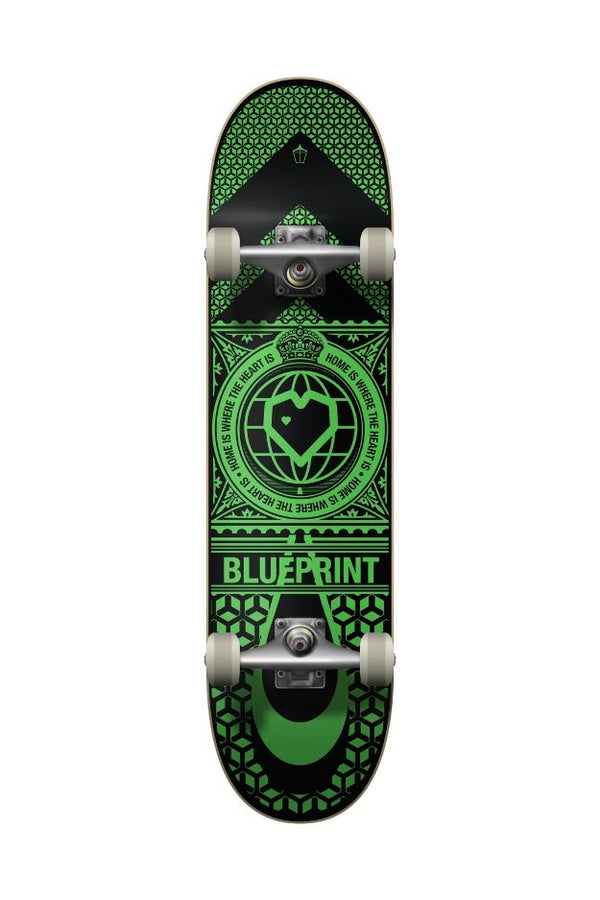 Blueprint Home Heart Black / Green Complete Skateboard - 8.0