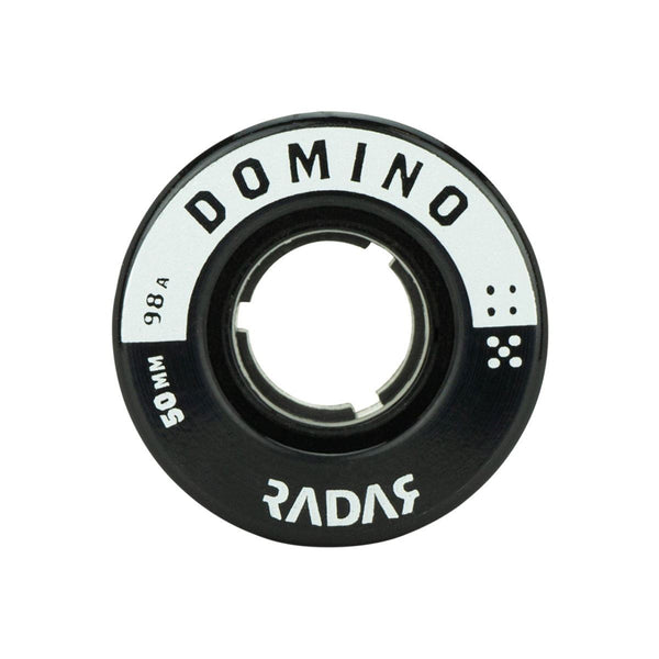 Radar (4) - Domino- Black / Silver - 50 x / 98A Skateboard Wheels - 31mm