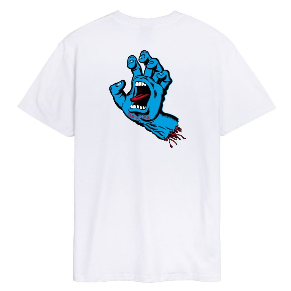 Santa Cruz T-Shirt Screaming Hand Chest T-Shirt White - M - Skatewarehouse.co.uk