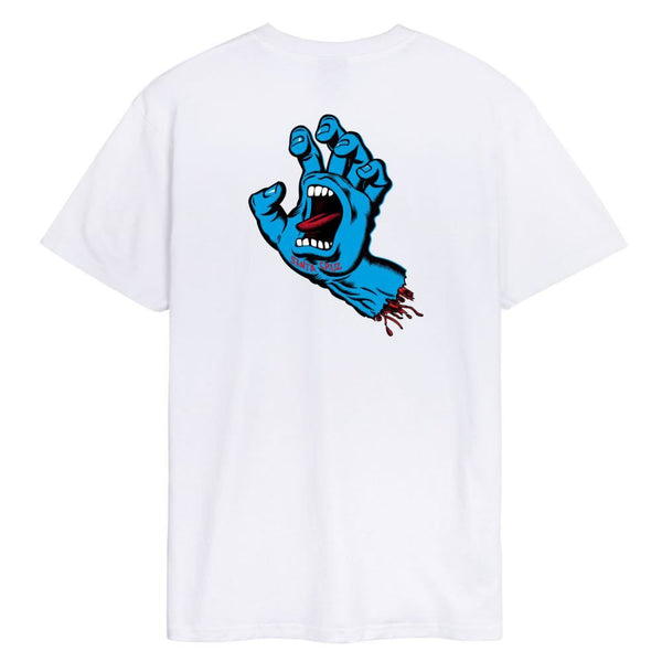 Santa Cruz T-Shirt Screaming Hand Chest T-Shirt White - M - Skatewarehouse.co.uk