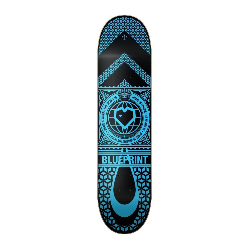 Blueprint Home Heart Black / Blue Skateboard Deck - 8.25"