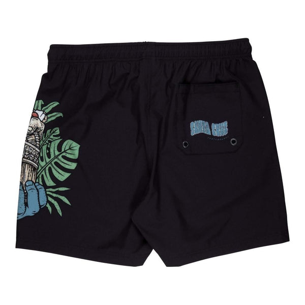 Santa Cruz Swim Shorts Tiki Hand Swim Short - Black - Skatewarehouse.co.uk