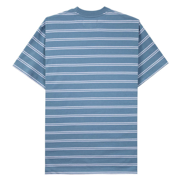 Tired Stamp Striped Pocket Tee Blue (Organic)