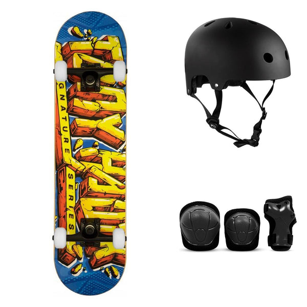 Tony Hawk SS 540 Smash Multi Complete Skateboard Bundle - SFR Helmet & Pads - 7.75