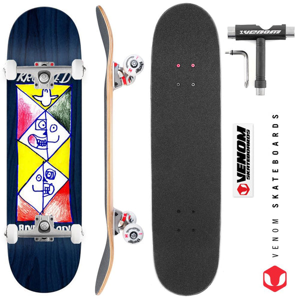 Krooked Pro Deck Manderson Paralel Custom Complete Skateboard - 8.38