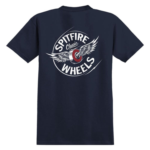 Spitfire T-Shirt Flying Classic - Navy / White / Red Prints - Skatewarehouse.co.uk