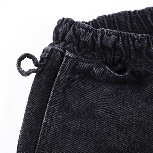 Magenta Loose Pants Black Denim - S
