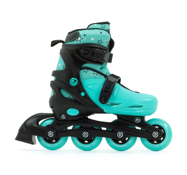 SFR Plasma Adjustable Children's Inline Skates - Black / Green - Skatewarehouse.co.uk
