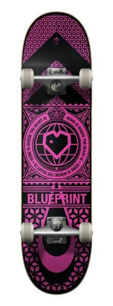 Blueprint Home Heart Black / Pink Complete Skateboard - 7.75