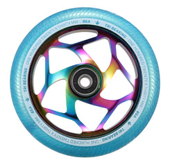 Blunt 120mm x 30mm TRI Bearing Scooter Wheel - Oil Slick / Teal 30mm PU - Skatewarehouse.co.uk