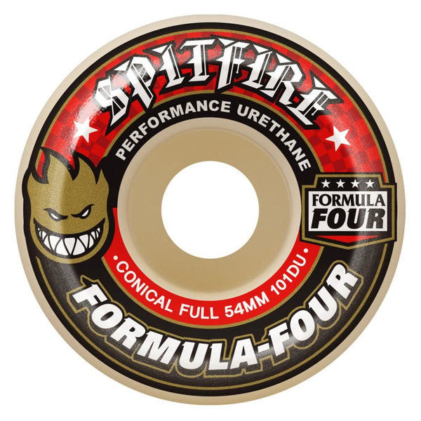 Spitfire Formula Four Skateboard Wheels Conical Full 101 - Natural - Skatewarehouse.co.uk