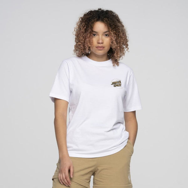 Santa Cruz Womens T-Shirt Holo Moon Dot T-Shirt - White - Skatewarehouse.co.uk