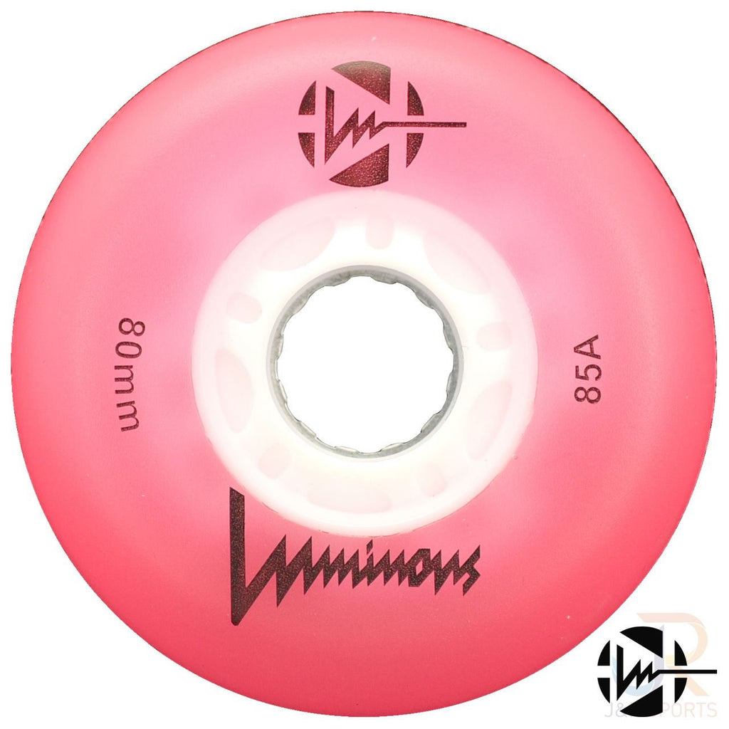 Luminous Led Inline Wheel (Set of 4 Wheels) - Pink - 80Mm/85A - Skatewarehouse.co.uk