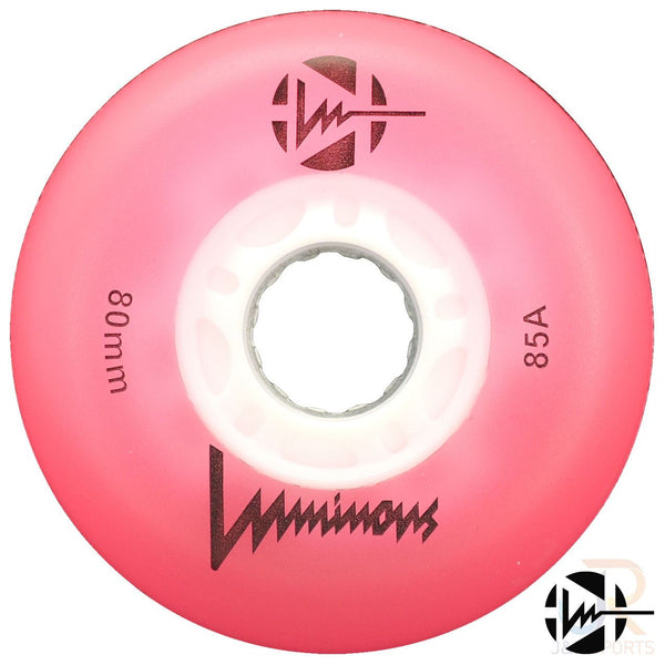 Luminous Led Inline Wheel (Set of 4 Wheels) - Pink - 80Mm/85A - Skatewarehouse.co.uk