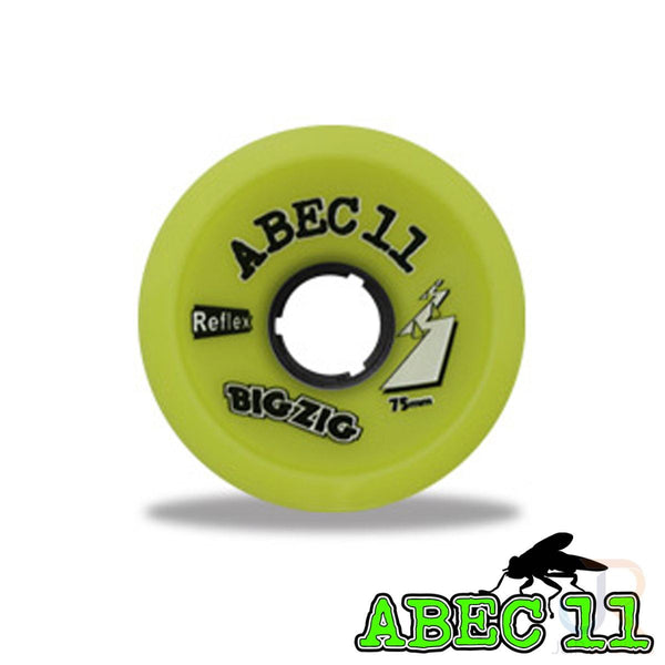 ABEC 11 - Reflex Bigzigs - Lemon - 75 / 83A - Set 4 Skateboard Wheels - 75mm