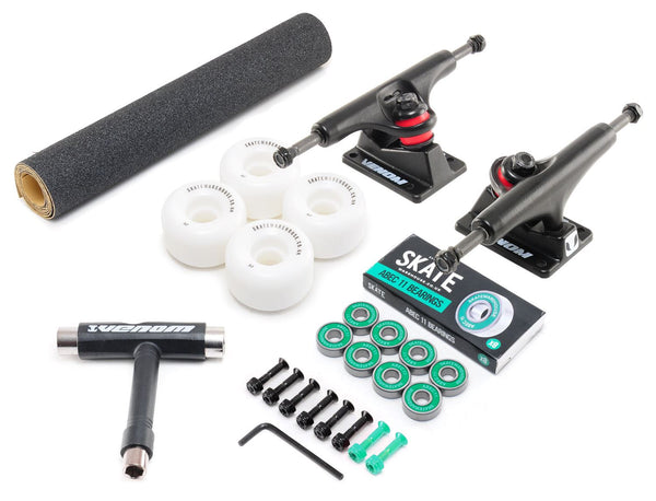 Venom x Skatewarehouse Full Skateboard Undercarriage Kit - Core Black Trucks - Skatewarehouse.co.uk