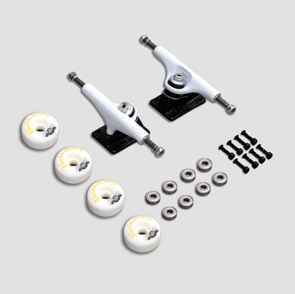 Picture White / Black Undercarriage Kit - 51mm Skateboard Trucks (Pair)