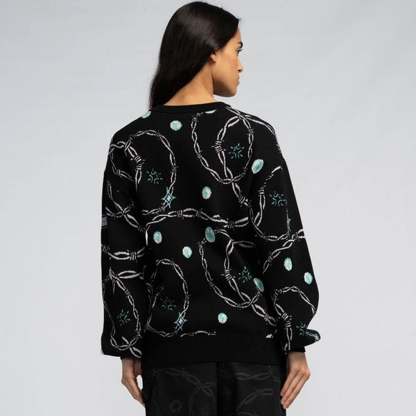 Santa Cruz Womens Knit Crew Lucky Gem Knit Crew - Black - Skatewarehouse.co.uk