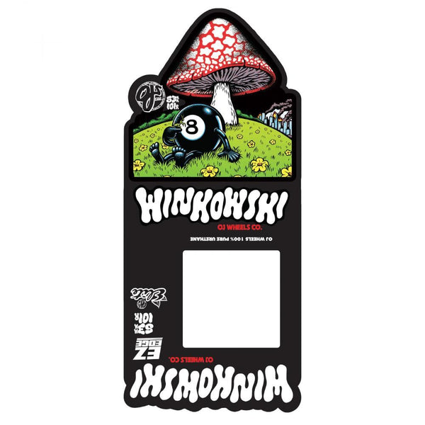 OJ Elite Skateboard Wheels Erick Winkowski Mushroom Elite - White / Red Swirl - Skatewarehouse.co.uk