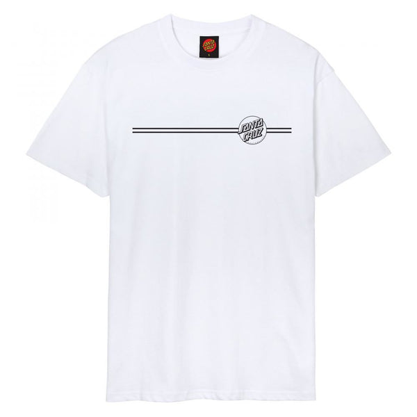 Santa Cruz T-Shirt Opus Dot Stripe - White - Skatewarehouse.co.uk