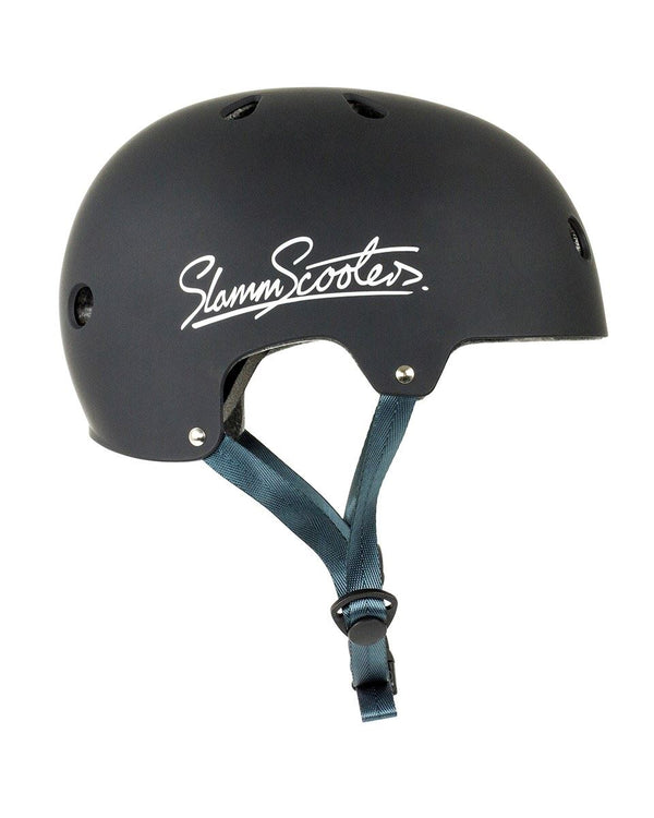 Slamm Logo Kids Stunt Scooter Helmet - Black - Skatewarehouse.co.uk