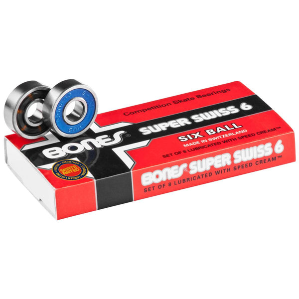 Bones Swiss 6 - 8mm 8 Pack Skateboard Bearings