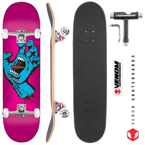 Santa Cruz Screaming Hand Pink x Venom Skateboards Core Custom Complete Skateboard - 7.8