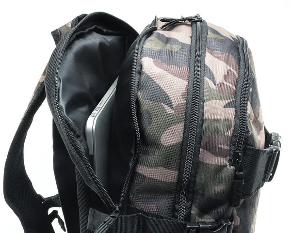 Venom Skateboards PRO Backpack with Skate Carrier - Camo - Skatewarehouse.co.uk