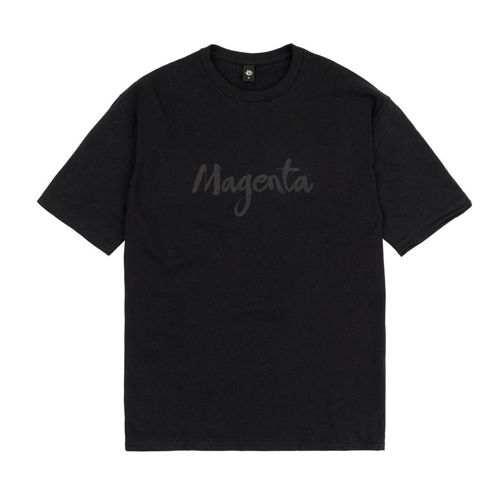 Magenta Script Tee Black
