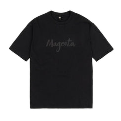 Magenta Script Tee Black
