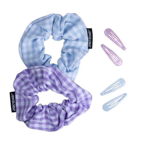 Santa Cruz Womens Accessories Gingham Strip Hair Set - Skatewarehouse.co.uk