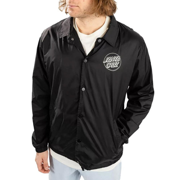 Santa Cruz Jacket Dimension Dot Coach Jacket - Black - Skatewarehouse.co.uk