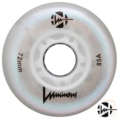 Luminous Led Inline Wheel (Set of 4 Wheels) - White Glitter - 72Mm/85A - Skatewarehouse.co.uk