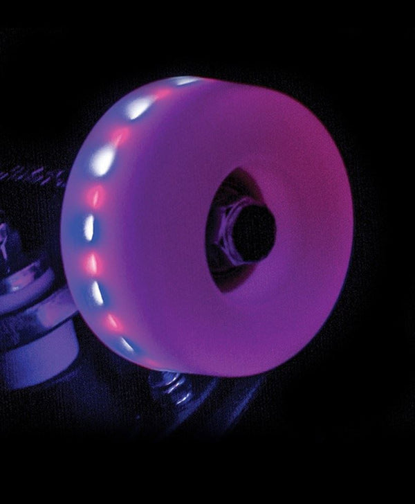 Rio Roller Quad Skate Light Up Wheels x4 - Pink Frost - Skatewarehouse.co.uk