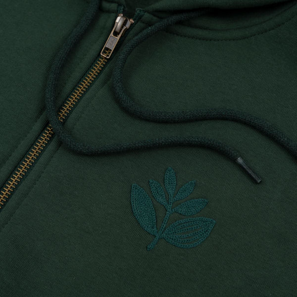 Magenta Patch Zipped Hoodie Green - Skatewarehouse.co.uk