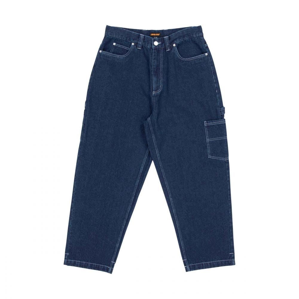 Santa Cruz Pant Carpenter Big Pants - Dark Denim / White - Skatewarehouse.co.uk