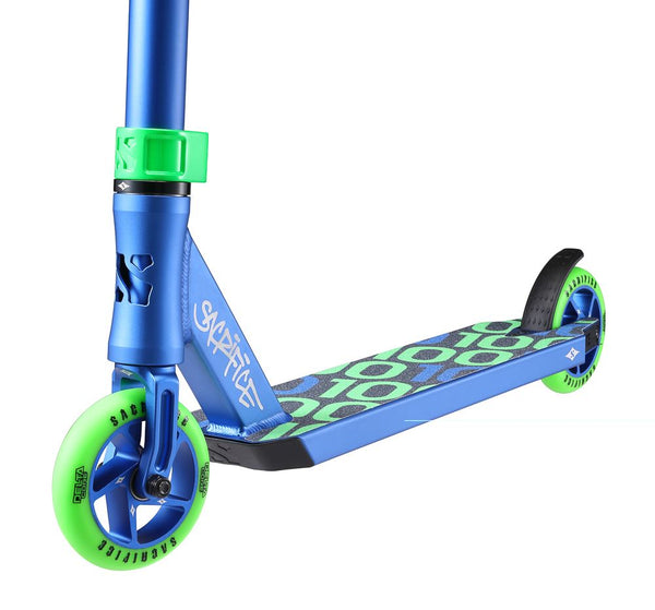 Sacrifice Flyte 100V2 Blue/Green Complete Scooter - Skatewarehouse.co.uk