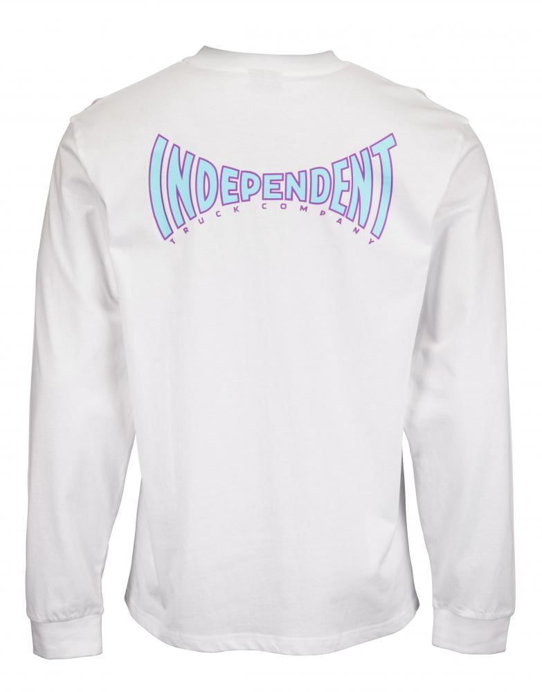 Independent Longsleeve T-Shirt Spanning L/S T-Shirt - White - Skatewarehouse.co.uk