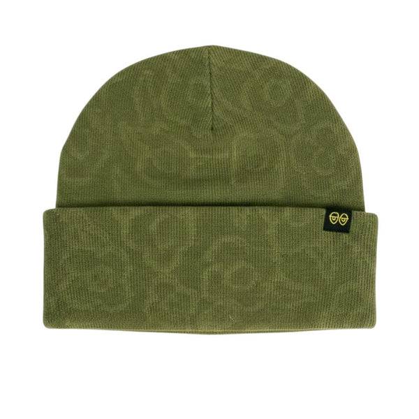 Flowers Eyes Clip Beanie (Olive) - O/S