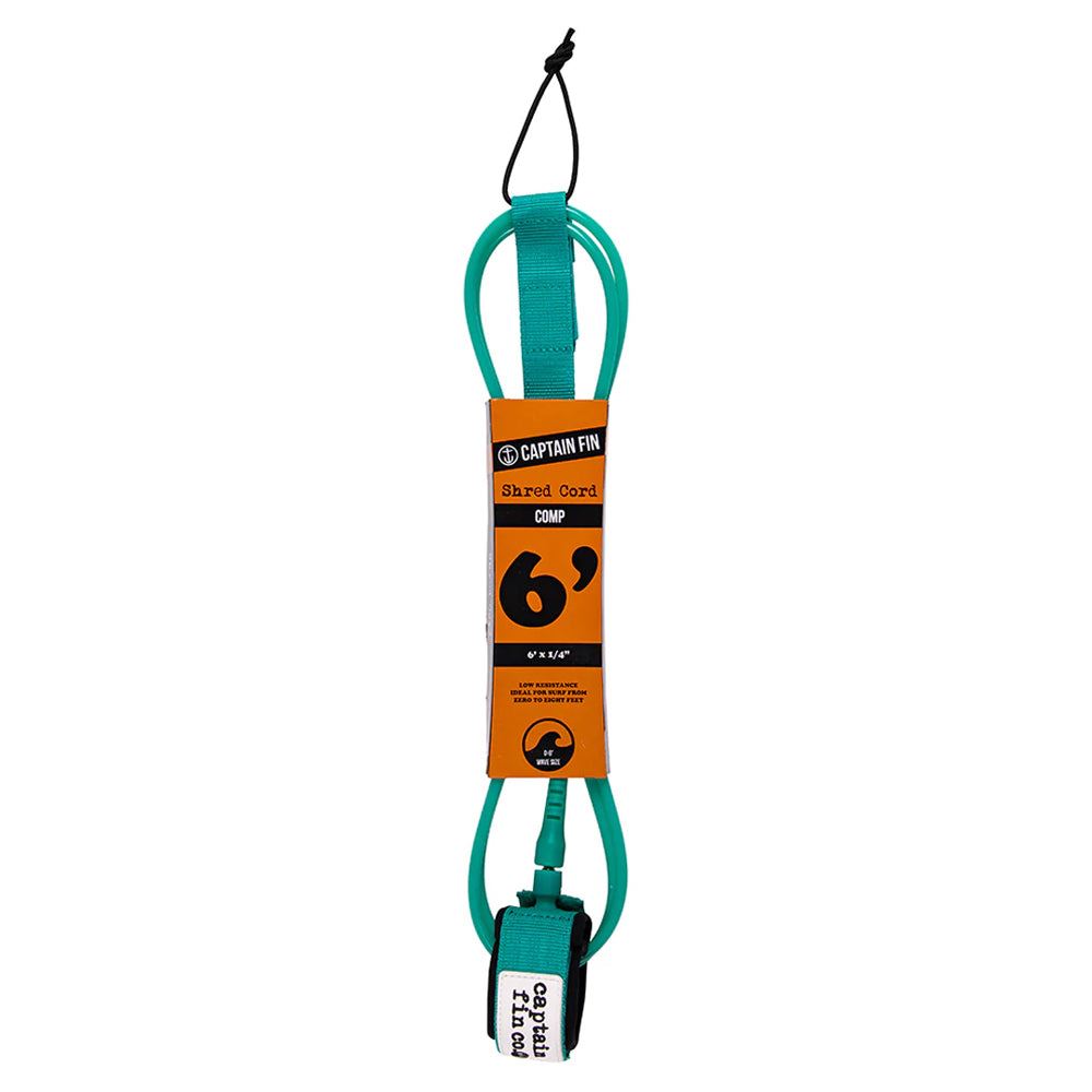 Captain Fin Co - Shred Cord - 6' Comp - Teal Surf Accessory