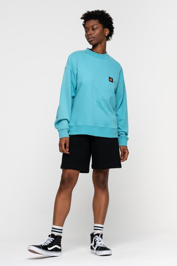 Santa Cruz Crew Classic Label Crew - Turquoise - Skatewarehouse.co.uk